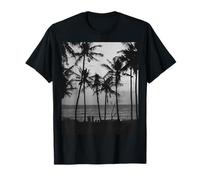 Fotografía de Puesta de Sol de Playa en Blanco y Negro Camiseta
