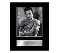 Fotografía firmada de Marlon Brando con texto en inglés "Un tranvía con nombre de deseo con autorgrafiado"