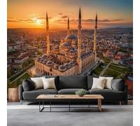 Fotografía Mezquita De Selimiye Papeles Pintados de Pared 200 x 140 cm Fotomurales, Color Naranja Tejido No Tejido Papel Tapiz Fotográfico - Salón Dormitorio Oficina Hotel Decorativos Murales