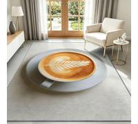 Fotografía Minimalista Alfombra lavable a máquina, 160 x 230 cm - Alfombra estampada antideslizante taza café cerámica flor pelo corto para sala de estar, habitación infantil, dormitorio de Gamer