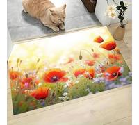 Fotografía Naturaleza Felpudo Antideslizante - 60 x 90 cmCampos Amapolas Trampa de Tierra Felpudo Exterior e Interior para una Entrada Limpia - Fácil de Cuidar - Ver Hierba