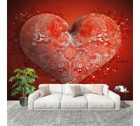 Fotográfico 3D HD No Tejido 3dArteAmor ExtraíBle Papel Pintado Fotomural 400×280 cm Rojo Resistente al agua y a las manchas Fácil Instalación Murales Panorámicos