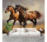 Fotográfico 3D HD No Tejido Animales Caballos Primer Plano ExtraíBle Papel Pintado Fotomural 250×175 cm MarróN Resistente al agua y a las manchas Fácil Instalación Murales Panorámicos