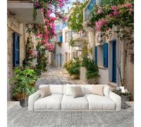 Fotográfico 3D HD No Tejido Encantador CallejóN ArquitectóNico ExtraíBle Papel Pintado Fotomural 400×280 cm Bianco Chiaro Resistente al agua y a las manchas Fácil Instalación Murales Panorámicos