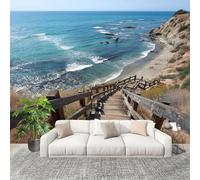 Fotográfico 3D HD No Tejido MarIslasPaisajes ExtraíBle Papel Pintado Fotomural 250×175 cm Azul Claro Resistente al agua y a las manchas Fácil Instalación Murales Panorámicos