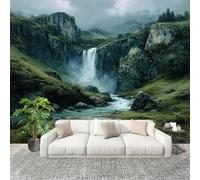 Fotográfico 3D HD No Tejido NaturalezaCascadasPaisajes. ExtraíBle Papel Pintado Fotomural 300×210 cm Verde Resistente al agua y a las manchas Fácil Instalación Murales Panorámicos