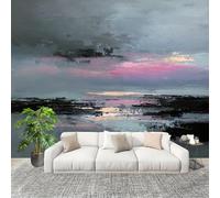 Fotográfico 3D HD No Tejido Pintura Al óLeo De Un Paisaje Natural ExtraíBle Papel Pintado Fotomural 200×140 cm Gris Resistente al agua y a las manchas Fácil Instalación Murales Panorámicos