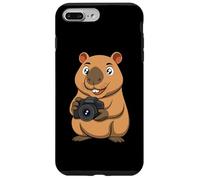 Fotógrafo Capibara Cartoon Cute Water Pig Camera Design Carcasa para iPhone 7 Plus/8 Plus