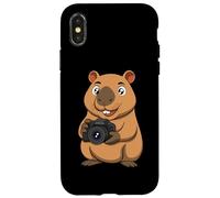 Fotógrafo Capibara Cartoon Cute Water Pig Camera Design Carcasa para iPhone X/XS