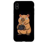 Fotógrafo Capibara Cartoon Cute Water Pig Camera Design Carcasa para iPhone XS MAX