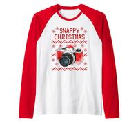 Fotógrafo de cámara navideña FEA Camiseta Manga Raglan