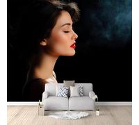 Fotomural 3D de una mujer fumando, papel pintado no tejido, papel pintado estampado, revestimiento de pared, salón, dormitorio, habitación infantil, oficina, decoración de pared de pasillo, 300 cm x 2