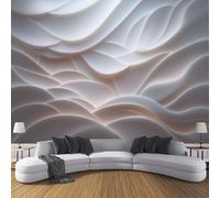 Fotomural 3D Relieve De Onda De Luz Solar 3D, Papel Pintado Tejido No Tejido De Beige Geometría Simple, Decoración Moderna Para Salón Dormitorio, Mural De Pared Grande 200X140Cm (Wxh)