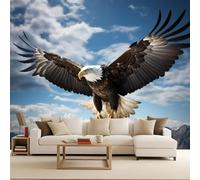 Fotomural Águila Calva Volando Pájaro Aguila Fotomurales Decorativos Pared, Murales 3D Papel Pintado Pared Mate Foto Mural Tejido no Tejido, Para Dormitorio Habitación infantil Salon 100x70 cm
