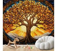 Fotomural Árbol de la Vida Mosaico Árbol de la Vida Espiritual No Tejido Moderno Sala de Estar Dormitorio Habitación Infantil Decoración de Pared Motivo, 430cmx300cm Pegatinas - Cuadro sin Marco - Pós
