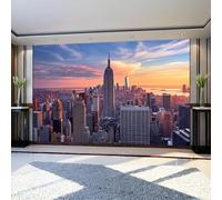 Fotomural Arquitectura urbana de Nueva York 300 x 210 cm Horizonte De La Ciudad Papel Pintado Tejido No Tejido Fotográfico para Dormitorio, Oficina y Hotel
