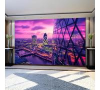 Fotomural Complejo de edificios urbanos 450 x 315 cm Púrpura Papel Pintado Tejido No Tejido Decorativo con Diseño Fotográfico Moderno