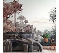 Fotomural Con Paisaje Tropical De Selva Y Suave Degradado Como No Tejido