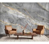 Fotomural efecto mármol, mármol gris y dorado, no tejido, moderno, para salón, dormitorio, habitación infantil, decoración de paredes, papel pintado con motivos, 400 cm x 280 cm, adhesivos - cuadro si
