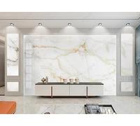 Fotomural No Tejidofeuille D'Or Jazz Marbre Blancpapel Pintado Salón Dormitorio Decoración De Pared Diseño Moderno 200Cm(W)*140Cm(H)