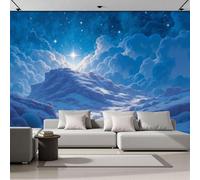 Fotomural Papel Ilustraciones de ensueño Cielo nocturno de Star Hill Azul, Art Papel Tapiz Fotográfico Mural 350x256cm Moderna Decoración De Pared Sala Cuarto Oficina Salón