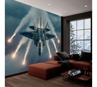 Fotomural Papel Pintado para Pared Aviones De Combate Aviones Azul Grisáceo, Art Papel Tapiz Fotográfico Mural 150x105 cm Moderna Decoración De Pared Sala Cuarto Oficina Salón