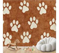 Fotomural - papel tapiz Huella, Huellas de perro, Motivo animal, Moderno, Sala de estar, Dormitorio, Habitación infantil, Decoración de pared, Motivo, Póster de 250cm x 175cm - Adhesivo de pared - Cua
