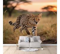Fotomural Ventana Animales Leopardo, Papel Pintado Fotografico Paisaje De Vida Silvestre 500X280cm Arte Decorativo De Pared Refresca Tu Hogar Al Instante Habitación Infantil Montaje Rápido Apto