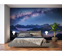 Fotomural Vinilo Para Pared Paisaje Montañas Noche | Mural | Fotomural Vinilo Decorativo | 100 x 70 cm | Decoración comedores, salones, habitaciones
