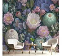 Fotomurale Carta da Parati Plantas Extraterrestres Con Ilustración De Jardín, 450Anx315Al cm Fotomurali Murale 3D Poster Moderna, Carta da Parati Decora per Camera Letto Stanza dei Bambini