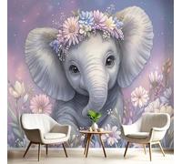 Fotomurale Carta da Parati Retrato Dibujos Animados Con Retrato Macizo Flores, 450Anx315Al cm Fotomurali Murale 3D Poster Moderna, Carta da Parati Decora per Camera Letto Stanza dei Bambini