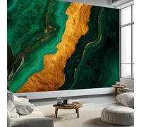 Fotomurale Murales Textura Malaquita 400 x 280 cm Papel Pintado no Tejido, Verde Oscuro Papel Tapiz Fotográfico - Salon Dormitorio Oficina Mural de Decoración de Pared