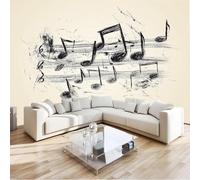 Fotomurales 150 x 105 cm Notas de Graffiti Papel Pintado Tejido No Tejido Musica Fotomural Efecto 3D Papel Tapiz Decorativos pared Murales Póster para Dormitorio Salón TV Pared F186