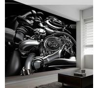 Fotomurales 200 x 140 cm Papel pintado tejido no tejido decorativos Murales Vehículos Motores, Moderna Decoración De Pared Sala Cuarto Oficina, Negro