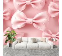 Fotomurales 200x140 cm 3d RomáNtico Lazo Decoración Muro Murales Papel Pintado tejido no tejido Rosa Moderna Panoramico Fotográfico Adhesivos Impermeable Papel Tapiz