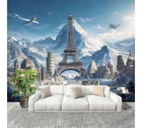 Fotomurales 200x140 cm Edificio De La Torre De Hierro Iceberg Decoración Muro Murales Papel Pintado tejido no tejido Azul Moderna Panoramico Fotográfico Adhesivos Impermeable Papel Tapiz