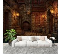 Fotomurales 250x175 cm Arquitectura De Estilo Europeo Decoración Muro Murales Papel Pintado tejido no tejido marrón Moderna Panoramico Fotográfico Adhesivos Impermeable Papel Tapiz