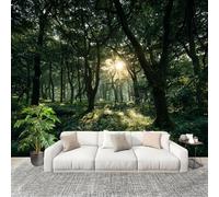 Fotomurales 300x210 cm Naturaleza Bosque Paisaje. Decoración Muro Murales Papel Pintado tejido no tejido Verde Moderna Panoramico Fotográfico Adhesivos Impermeable Papel Tapiz