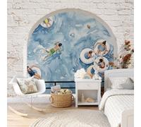 Fotomurales 300x210cm,Papel pintado tejido no tejido Decoración de Pared decorativos Murales moderna de Diseno Fotográfico naturaleza,Estilo nórdico de Instagram,Tema de natación divertido y elegante