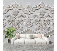 Fotomurales 350x256 cm Tallado 3d De Estilo Europeo Decoración Muro Murales Papel Pintado tejido no tejido Gris Moderna Panoramico Fotográfico Adhesivos Impermeable Papel Tapiz