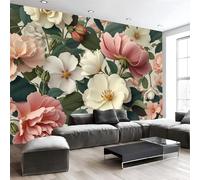 Fotomurales 350X256Cm Papel Pintado Murales Fotográfico Botánica Vintage Realista Flores Campestres Decoración De Pared Decorativos Murales Moderna Diseno Para Dormitorio Salón Color Crema