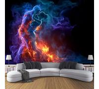 Fotomurales 352×250cm Bailarina Llamas Papel Pintado Tejido No Tejido Fantasía Rotación Personajes Fotomural Efecto 3D Papel Tapiz Decorativos pared Murales Póster para Dormitorio Salón TV Pared