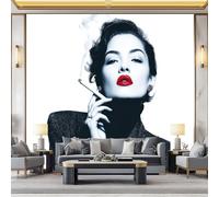 Fotomurales 3D Belleza De Moda Para Fumar 200x140 cm Papel Pintado Fotográfico, Decoración De la Pared Murales para Salón, Dormitorio, Habitación para Niños, Pared de TV