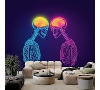 Fotomurales 3D Cráneo y cerebro 500x280 cm Papel Pintado Fotográfico, Decoración De la Pared Murales para Salón, Dormitorio, Habitación para Niños, Pared de TV