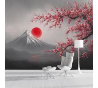 Fotomurales 3D Flores De Cerezo Monte Fuji Paisaje Japonés 450X300Cm Papel Pintado Fotográfico,Decoración De La Pared Murales Para Salón,Dormitorio,Habitación Para Niños,Pared De Tv
