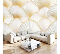 Fotomurales 3D Hojas De Ginkgo 300x210 cm Papel Pintado Tejido No Tejido Pared De Minimalista Sofisticado Wallpaper Mural Paredes Papel Tapiz Sala DecoracióN SalóN O Dormitorio 7G-2