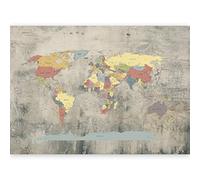 Fotomurales 3D - Ilusion Optica 3D 140x100 cm - Fotomural Poster Finestra - Fotomurales Papel pintado - Cuadro Mapa Mundi Mapa del Mundi Continente