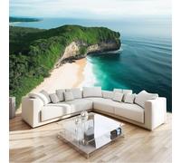 Fotomurales 3D Paisajes Naturales Bali Playa Acantilado 400 x 280 cm Papel Pintado Fotográfico Decoración De la Pared Murales para Salón Dormitorio Habitación para Niños Pared de TV