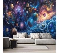 Fotomurales 3D Planeta 400x280 cm Papel Pintado Tejido No Tejido Pared De Cielo Estrellado Universo Ciencia Ficción Wallpaper Mural Paredes Papel Tapiz Sala DecoracióN SalóN O Dormitorio 9G-34