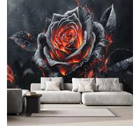 Fotomurales 3D Rosas 400x280 cm Papel Pintado Tejido No Tejido Pared De Flores Estilo Oscuro Wallpaper Mural Paredes Papel Tapiz Sala DecoracióN SalóN O Dormitorio 7G-24